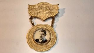 1929 Vintage Loyal Order Of Moose Lodge Detroit Convention Delegate Medal Badge