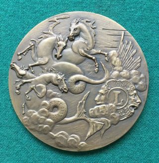 Antique And Rare Bronze Medal Of Lions Clubs International,  1986