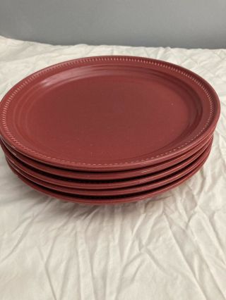 (5) Dansk Craft Colors Rhubarb (red) 10 1/4 " Dinner Plates