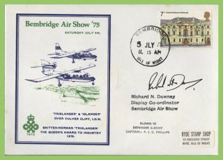 G.  B.  1975 Bembridge Air Show,  Britten - Norman Trislander Flown & Signed