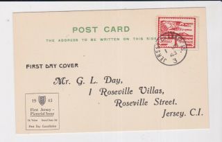 Gb Occupation Issues Stamps First Day Cover 1943 Jersey Views 1d Illustrated