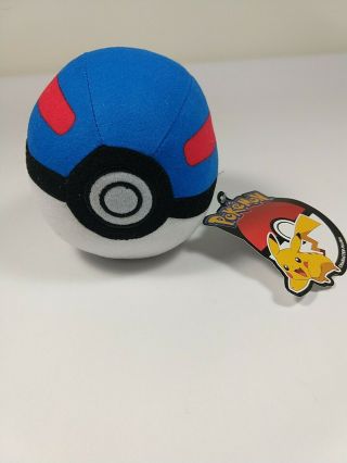 Nwt Toy Factory Pokemon 5” Ball Plush Stuffed Pokeball Blue Red