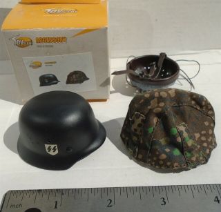 Toys City 1/6 Wwii German M - 35 Helmet W/pea Dot Camouflage Cover Tct - Tcx006