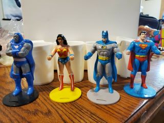 Burger King 1988 Dc Comics Superman,  Wonder Woman,  Batman & Darkseid Cup Holders