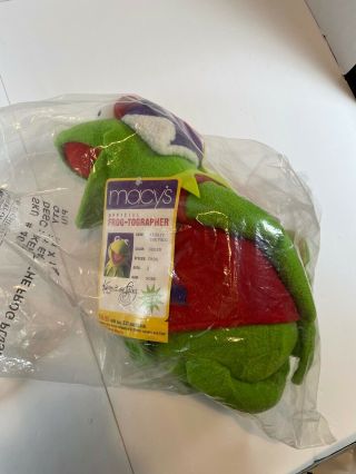 Macys Official Kermit The Frog - Tographer Plush W/ Camera 26 " W/tags
