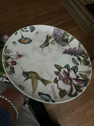 Portmeirion - Botanic Hummingbird Footed Cake Plate - 8 3/4 Wide