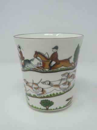 Crown Staffordshire England Hunting Scene Mug Cup Coffee Fox Hound Horses