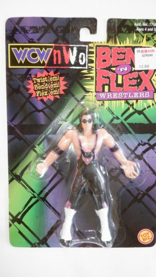 Wcw Nwo Bend N Flex Wrestlers Bret Hart Action Figure 1999 Toy Biz Bendems