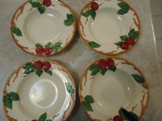 Set Of 4 Franciscan Apple 8 1/2 " Rimmed Soup Bowls