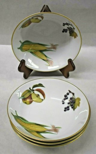 Royal Worcester Fine Porcelain - Evesham Gold - Soup Bowls - 6 3/4 "