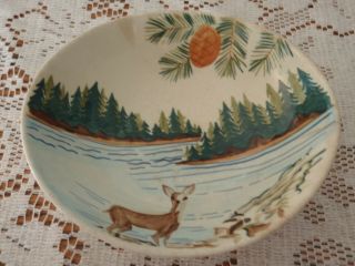 Rare Red Wing Pottery Hamms Beer Popcorn Bowl 1950s - - Hard To Find