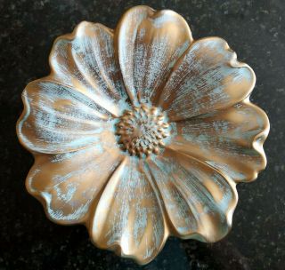 Vintage Stangl Pottery Flower Petal Antique Gold Plate Dish 5139 Hand Painted Nj