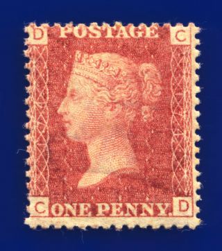 1874 Sg43 1d Red Plate 174 G1 Cd Mounted Hinged Cat £50 Dkcg