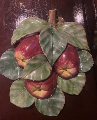 Vietri Pottery Italy Figural Wall Hanging Art Apples 10”.