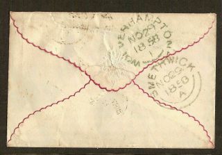 1858 1d Red Cover Spoon Duplex 75 Postmark For Birmingham T2 Postage 2