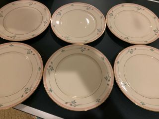 Set Of 6 Lenox Rose Manor Pink Dinner Plates - 10 3/4 "
