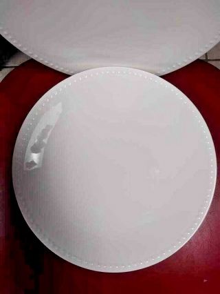 Set Of 4 White Mikasa Loria Bone China Dinner Plates 10 3/4” Wide
