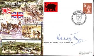 Js50 43/3 Wwii Arakan Campaign Raf Cover Signed General Sir Harry Tuzo Obe Mc