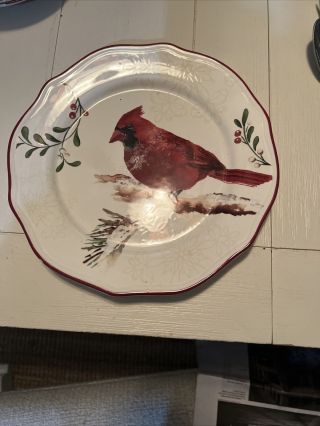 Better Homes & Garden Winter Forest Cardinal Salad Plate