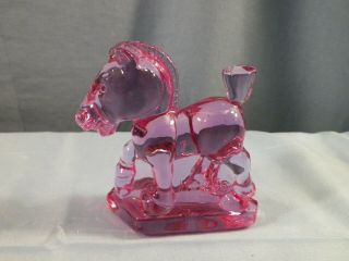 Heisey By Imperial Pinkish Lavender Ice Glass Oscar Sparky Plug Horse Figurine