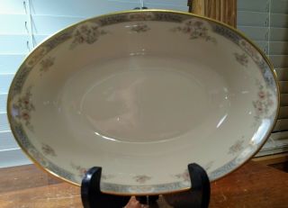 Lenox Somerset 9 1/2 " Oval Vegetable Serving Bowl Cream/pink/grey Gold Guiding