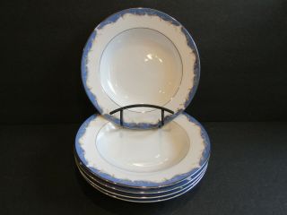 Style House Porcelain Fine China Dynasty Blue Set Of 4 Rim Soup Bowls 8.  5 "