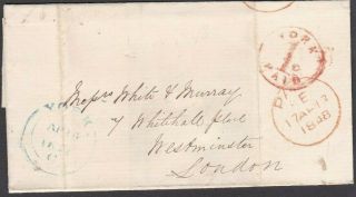 1848 Wrapper,  Fine " York / 1d / Paid " Uniform Penny Post Handstamp.  Upp.