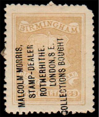 1920/30’s Malcolm Morris Stamp Dealer Overprint - Birmingham Circular Delivery