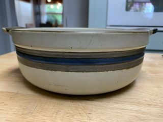 Vintage Otagiri Horizon Stoneware Casserole Serving Dish Blue Japan