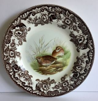 Spode Woodland Quail Bird Print Dinner Plate 10.  5” Made In England A1