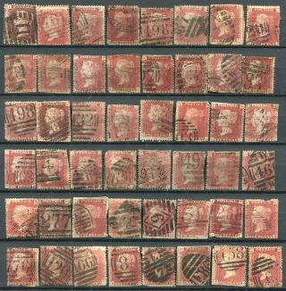 (764) 48 Poor Sg43 Qv 1d Rose Red Mixed Plates.  Space Fillers