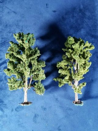Vintage Set Of 2 Realistic 7 " Inch Trees Landscaping Model Train Tabletop Gaming