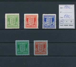 Lo39181 Guernsey 1941 Coat Of Arms Fine Lot Mnh Cv 95 Eur