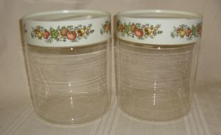 Pyrex Spice Of Life Glass Canisters Set Of 2 Vintage 7.  5 " X 6 "