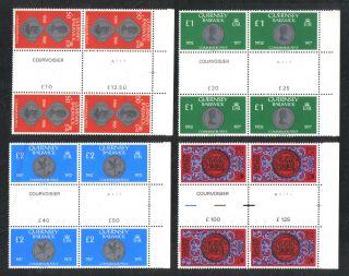 Guernsey British Stamps Sg 177 - 94 1979 - 83 Coins - Never Hinged (z568)