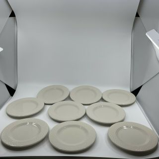 Set Of 9 Homer Laughlin China Gothic Sculpted Bread And Butter Plates 6 1/4”