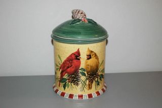 Lenox Winter Greetings Cookie Jar/canister W/lid - Christmas