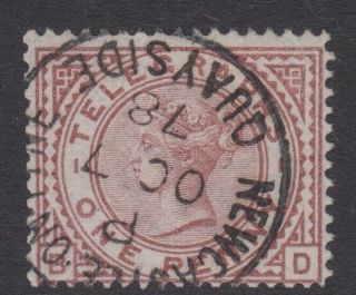Qv Gb Sg T2 1d Red - Brown Plate 1 Telegraphs 1878 Cds - Victorian Surface Printed