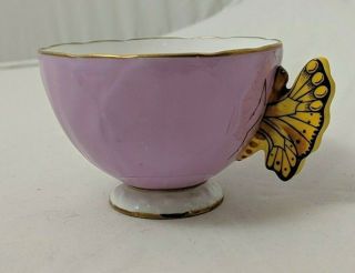 Aynsley Teacup With Yellow Butterfly And Mauve,  For Display