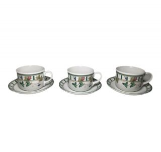 Casual Images By Lenox Flat Cup And Saucers Summer Terrace Set Of Three 3/4 ‘’
