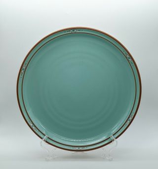 Noritake " Boulder Ridge " Chop Plate/serving Platter 12 " Round Turquoise Aztec