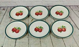 Set Of 6 Casuals By China Pearl 7 3/4 " Salad Plates,  Apple Pattern
