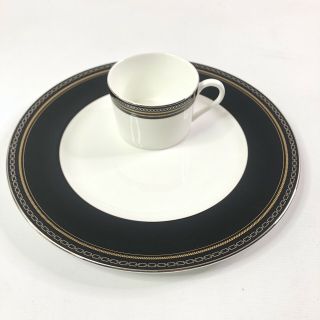 Wedgwood Vera Wang With Love Noir Dinner Plate Tea Cup Black Gold Platinum