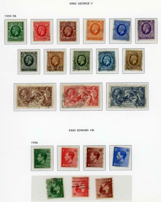 Gb 1934 - 36 Kgv Set To 1/ -,  2/6d Ro 10/ - (21v) To Fine Stamps,  Look