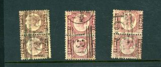 Gb 1870 1/2d Rose Plates 3,  4 And 5 In Pairs Good (n179)