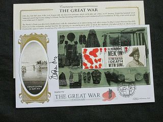 Gb Benham 2015 Centenary Of The Great War - Gallipoli Fdc.  Signed By Stephen Fry
