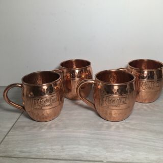 Set Of 4 Ketel One Vodka Moscow Mule Mugs Copper Cups