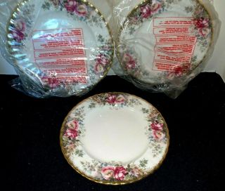 (set Of 3) Royal Albert Bone China Autumn Roses 8 " Salad Plates (reserved)