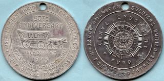 1923 President Harding Meacham,  Ore (oregon) Wagon Train Pictorial Token Medal