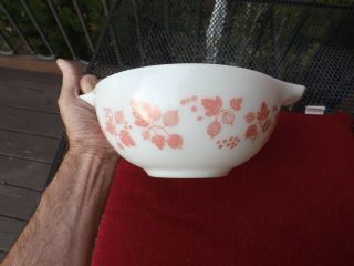 Vtg Pyrex White And Pink Gooseberry Cinderella Mixing Bowl 443 Pyrex Bowl